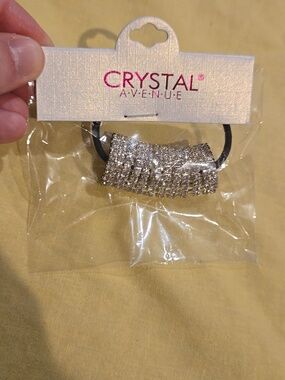 Crystal Avenue Silver Rhinestone Hair Tie